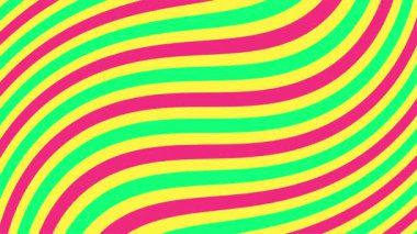 Retro animasyon çizgileri gerçeküstü aptallığı 80-90 'ların nostaljisi ile harmanlayan bir arka plan sallıyor. Dalgalı çizgiler titreşiyor ve canlı neon eğimlerinde dalgalanarak hipnotik retro-fütüristik bir döngü yaratıyor.