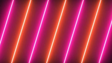 Parlak neon ışınları ve siber punk tarzında parıldayan çizgileri olan soyut bir arka plan. Siber neon portakal ve pembe ışınlar ve parlayan çizgiler canlandırıldı. Neon Light Line Technology, çizgi animasyonu 4K Arka plan Videosu