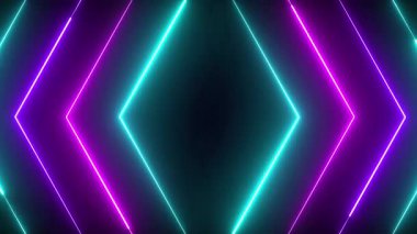 Parlak neon ışınları ve siber punk tarzında parıldayan çizgileri olan soyut bir arka plan. Siber Neon Mavisi, Pembe ve Mor Işınlar ve parıldayan çizgiler canlandı. Neon Light Line Technology, çizgi animasyonu 4K Arka plan Videosu