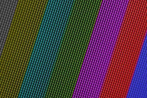 Renk çubukları ile Lcd Tv ekranının closeup pikseldir televizyon test yayını