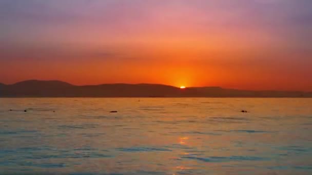 Sunset on the seascape — Stock Video