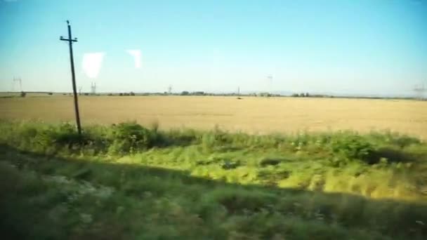Widok okna z pociągu — Wideo stockowe