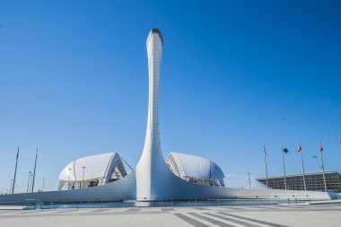 Soçi, Adler, Rusya Federasyonu - 06 Temmuz 2016: Yangın Olimpiyat Oyunları resmi parkta
