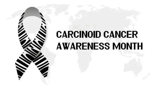 Carcinoid Cancer Awareness Month concept vector for medical website, blog. Event is celebrated in November. Ribbon is shown on the banner — Stock Vector