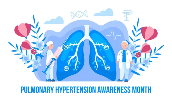 Pulmonary Hypertension Awareness Month Celebrated November Pulmonary Fibrosis Tuberculosis Illustration — Stock Vector