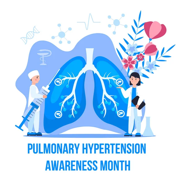 Pulmonary Hypertension Awareness Month Celebrated November Pulmonary Fibrosis Tuberculosis Illustration — Stock Vector