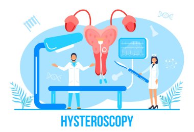 Rahmin histeroskopisi, rahim konsepti vektörü. Endometriyozis, endometrium disfonksiyonel bozukluk, poliplerin çıkarılması gösterilir.