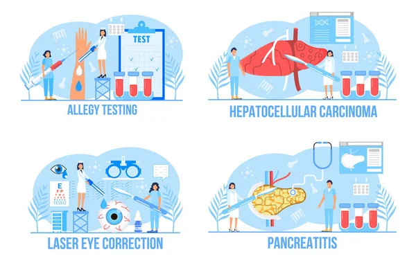 Hepatolog Test Alergiczny Zapalenie Trzustki Koncepcja Laserowej Korekcji Wzroku Ustawiona — Wektor stockowy