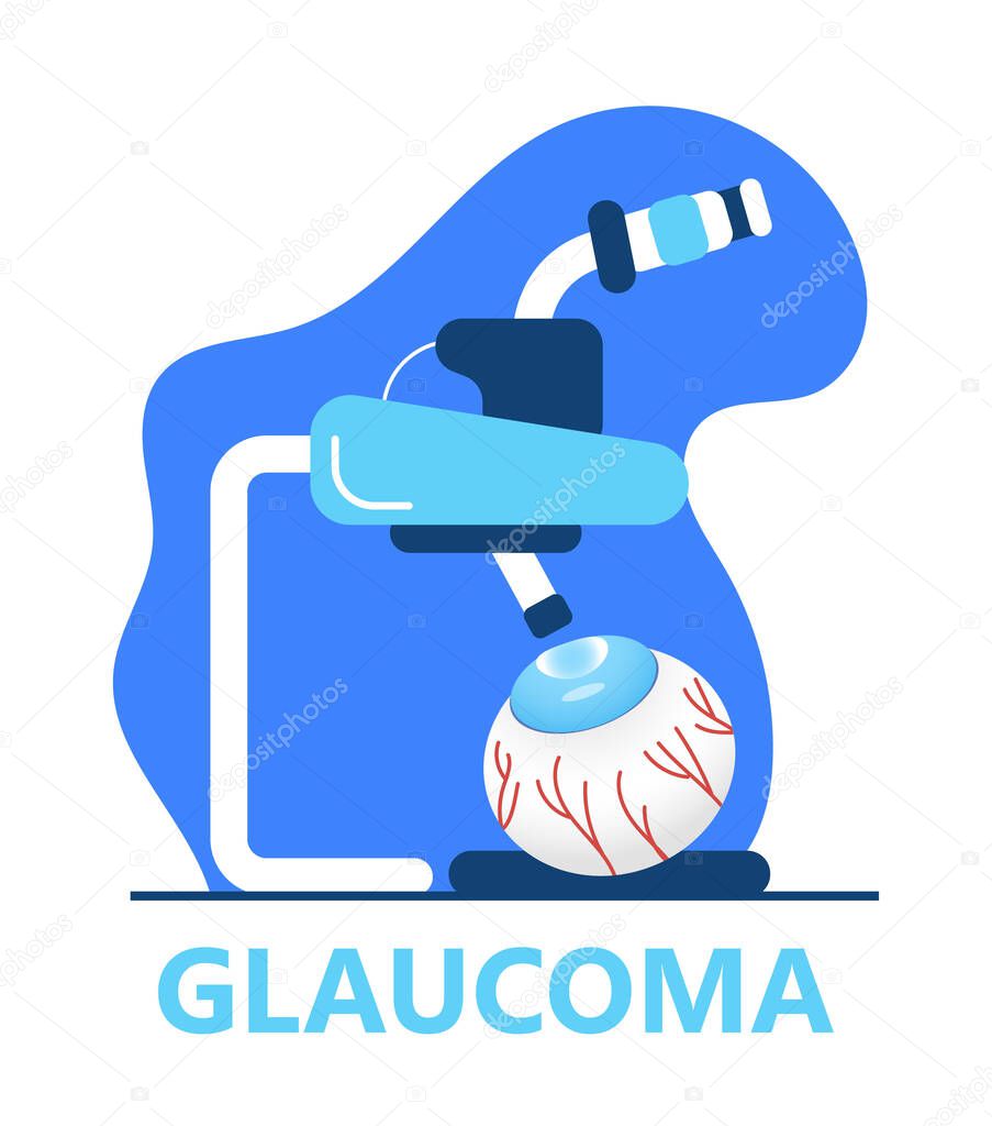 Glaucoma Awareness Month is celebrated in USA in January. Lenticular opacity diagnosis. Ophthalmologist eyesight check up banner. Healthcare vector illustration.