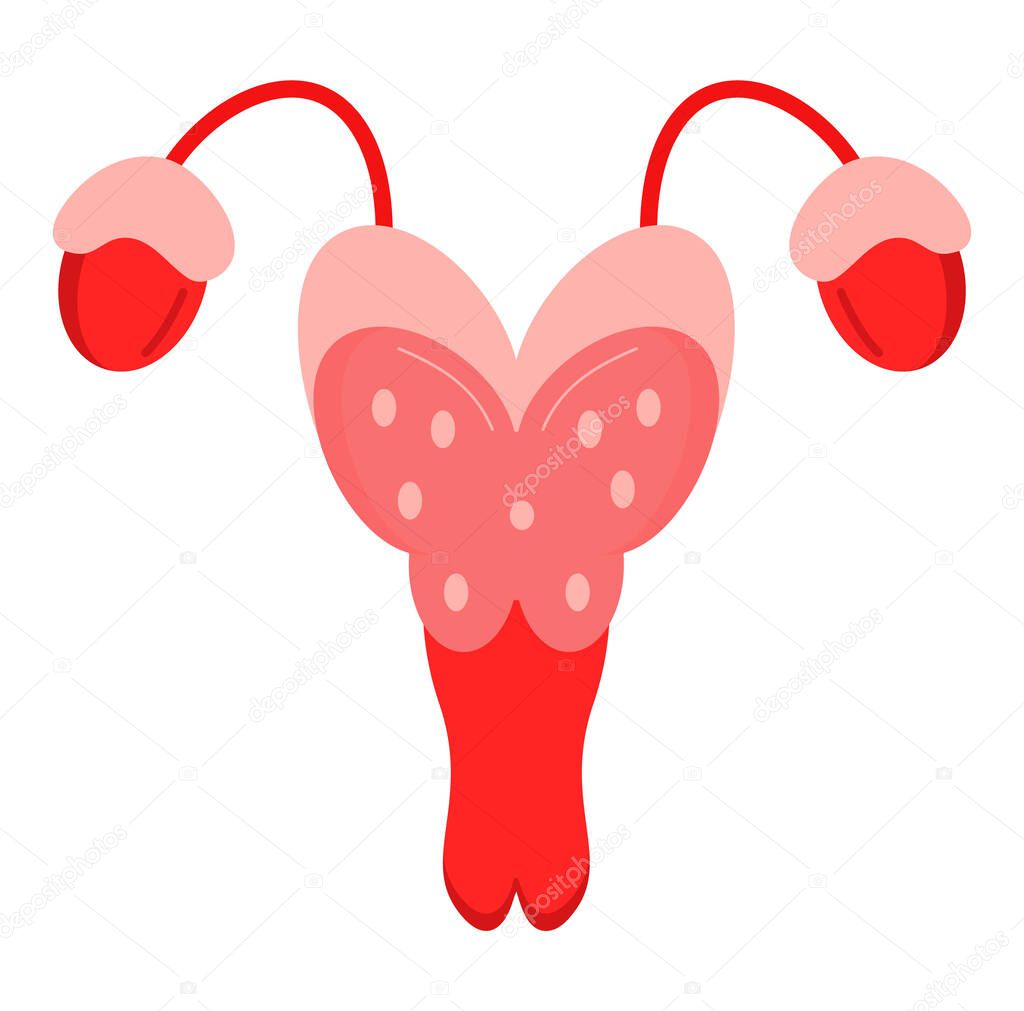 Uterus icon vector. Internal woman organ. World menopause day, endometriosis illustration.