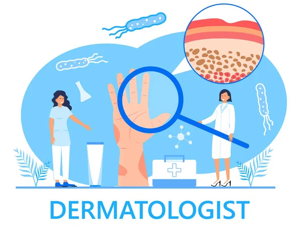 Dermatoloog Concept Vector Voor Medische Websites Landingspagina Blog Ziekte Van — Stockvector