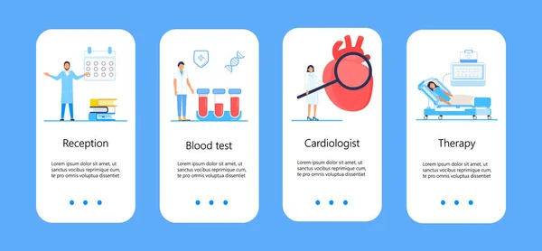 Vettore Concetto Cardiologo Modello App Illustrazione Ipotensione Ipertensione Homepage Cardiologia — Vettoriale Stock