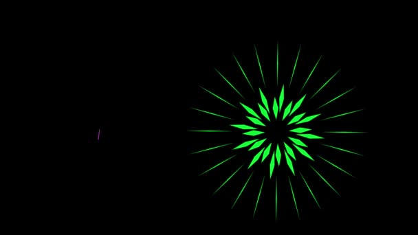 カラフルな花火のアニメーション。パーティーのお祝いや記念日の爆竹の背景ビデオのためのお祝い花火. — ストック動画