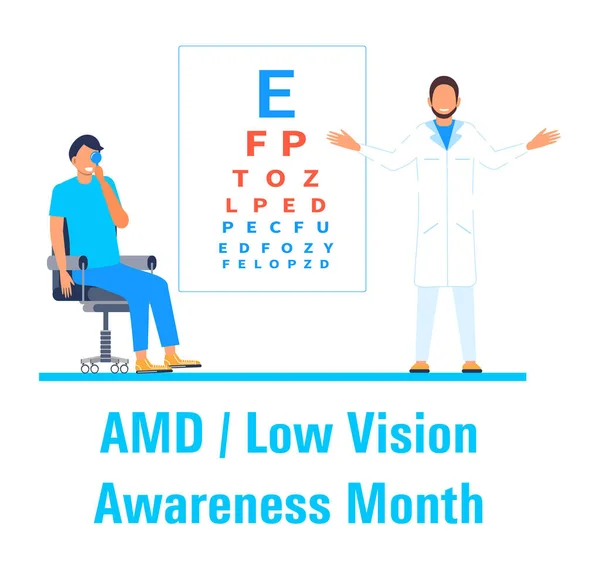 Amd Low Vision Awareness Month Event Firas Februari Medicinsk Ögonläkare — Stock vektor