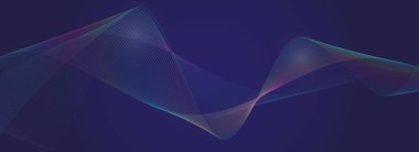 Dijital dalga parçacıkları. Veri bilimi, sistem çizimi. Yazılım, parlak dalgalı teknoloji hatları. Matrix, yapay zeka soyut. Ses dokusu.