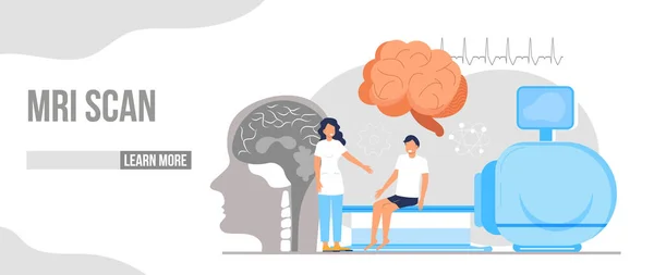 Konceptvektor För Magnetröntgen Begreppet Neurokirurg Vektor Neurolog Behandlar Hjärnan Neurologi — Stock vektor