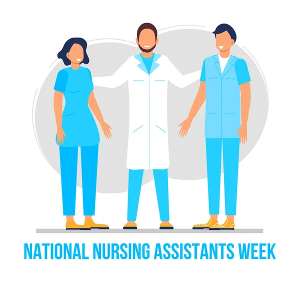 Εθνική Εβδομάδα Βοηθών Νοσηλευτικής Γιορτάζεται Τον Ιούνιο Στις Ηπα Νοσοκόμα — Διανυσματικό Αρχείο