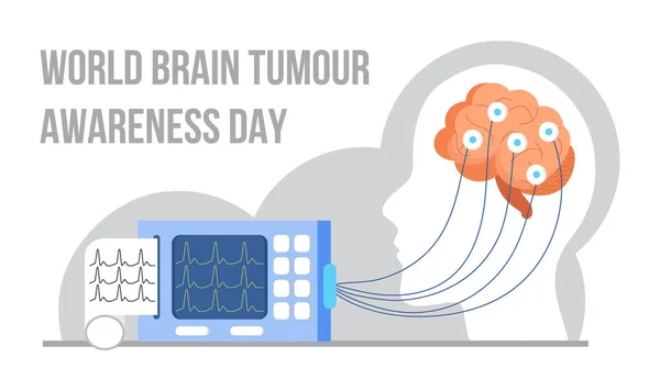 World Brain Tumor Awareness Day Concept Vector Evento Médico Celebra — Archivo Imágenes Vectoriales