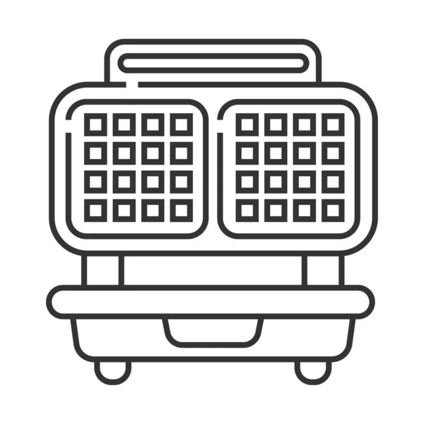 Waffle Maker Pixel Perfetto Vettore Icona Cucina Piccolo Elettrodomestico Segno — Vettoriale Stock