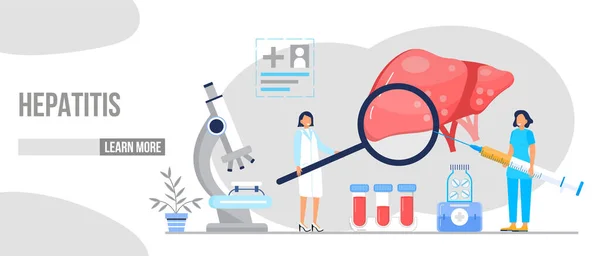 Гепатологический Вектор Концепции Медицинского Сайта Целевая Страница Концепция Гепатита Цирроза — стоковый вектор