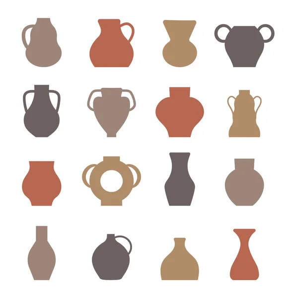 Jug Boho Set Vector Jarrón Vaso Ánforas Estilo Bohemio Tunecino — Archivo Imágenes Vectoriales