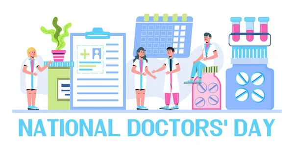 Nationale Dokters Dag Concept Vector Medische Gezondheidszorg Evenement Wordt Gevierd — Stockvector