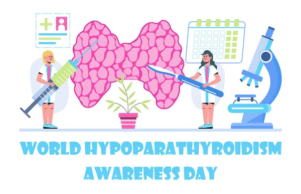 World Hypoparathyroidism Day Concept Vector Médico Evento Atención Médica Celebra — Vector de stock