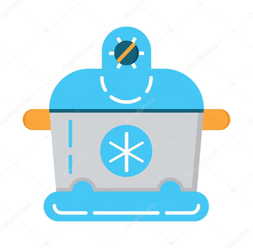 Ice cream maker flat icon vector. Kitchen small appliances sign. Household tools symbol for app, web. Cooking equipment for ice is shown.