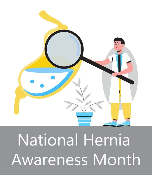 National Hernia Awareness Month Concept Vector Medical Event Celebrated June — Stock Vector