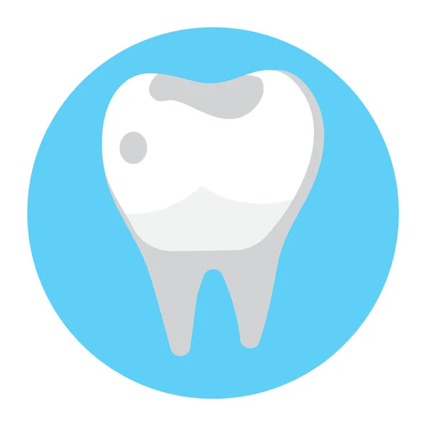 Cáries Tártaro Tratamento Cisto Dentário Vetor Ícone Coroa Dentária Enchimento —  Vetores de Stock