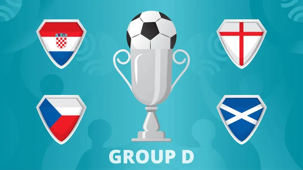 Группа Финального Вектора Турнира Европы Футболу 2020 Показаны Кубки Чемпионов — стоковый вектор