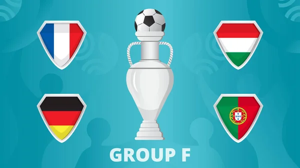 Grupo Futebol Europeu 2020 Vetor Conceito Final Torneio Taça Campeão — Vetor de Stock