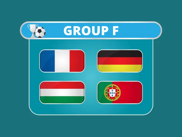 Groupe Vecteur Concept Final Tournoi Football Européen 2020 Coupe Champion — Image vectorielle