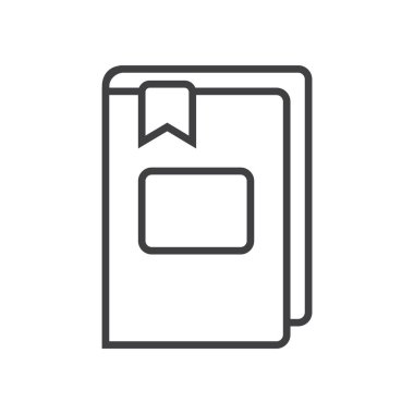 Yer imi etiketi, dış hat biçiminde etiket simgesi vektörü. Referans, kağıt ve belgeler için yer imi sembolü. Bölüm, not, paragraf, not defteri. E-okuma, e-kütüphane basit illüstrasyon.