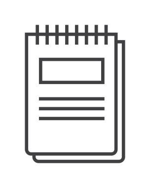 İnce satır biçiminde broşür sayfa simgesi vektörü. Referans, kağıt ve belgeler için özet. Bölüm, not, paragraf, not defteri. E-okuma, e-kütüphane basit illüstrasyon.