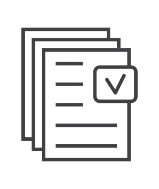 İnce satır biçiminde broşür sayfa simgesi vektörü. Referans, kağıt ve belgeler için özet. Bölüm, not, paragraf, not defteri. E-okuma, e-kütüphane basit illüstrasyon.