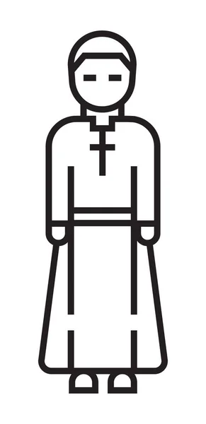 Prästen Prästen Prästen Bibelvektor Tunn Stil Heliga Man Enkel Illustration — Stock vektor