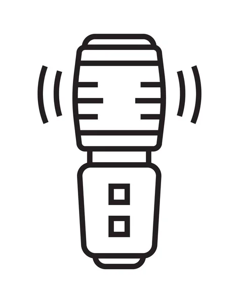 Vettore Icona Microfono Stile Linea Sottile Segnale Vocale Simbolo Del — Vettoriale Stock