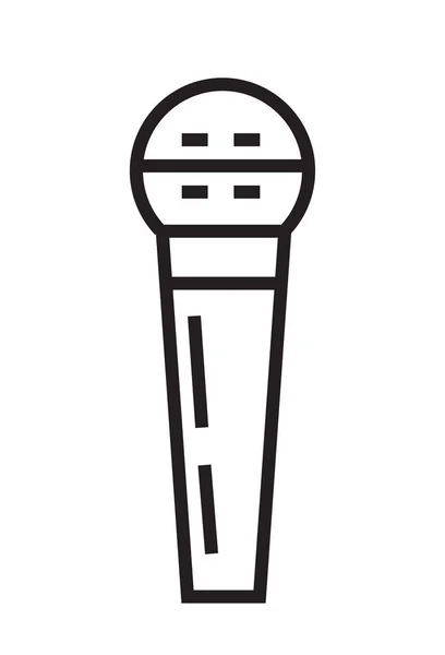 Вектор Піктограм Мікрофона Стилі Тонкої Лінії Голос Над Знаком Символ — стоковий вектор