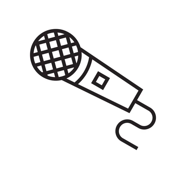 Nce Çizgi Biçiminde Mikrofon Ikonu Vektörü Şaretin Üstündeki Ses Ses — Stok Vektör