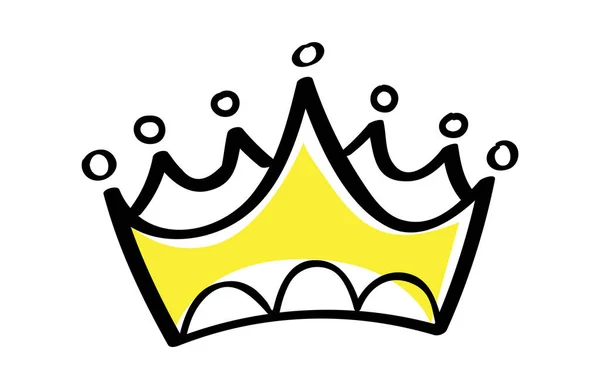 Коронный Вектор Стиле Дудл Король Королева Корона Эскиз Очерчивает Знаки — стоковый вектор