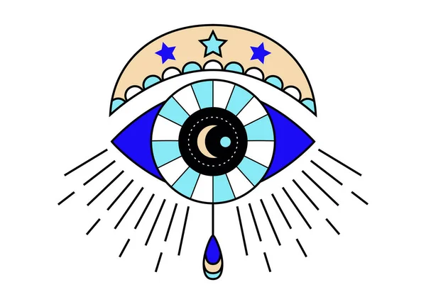 Ojo Malvado Vector Icono Ojo Colorido Providencia Símbolos Esotéricos Signos — Vector de stock