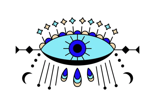 Ojo Malvado Vector Icono Ojo Colorido Providencia Símbolos Esotéricos Signos — Vector de stock