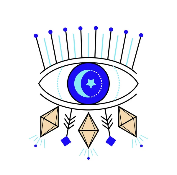 Onda Ögon Ikon Vektor Färgglada Öga Försyn Och Esoteriska Symboler — Stock vektor