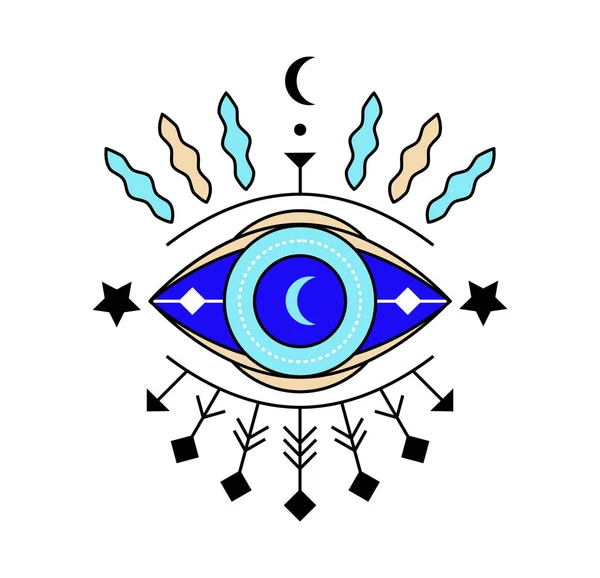 Вектор Иконки Дурного Глаза Красочный Глаз Провидения Эзотерические Символы Волшебные — стоковый вектор