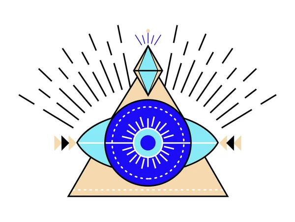 Onda Ögon Ikon Vektor Färgglada Öga Försyn Och Esoteriska Symboler — Stock vektor