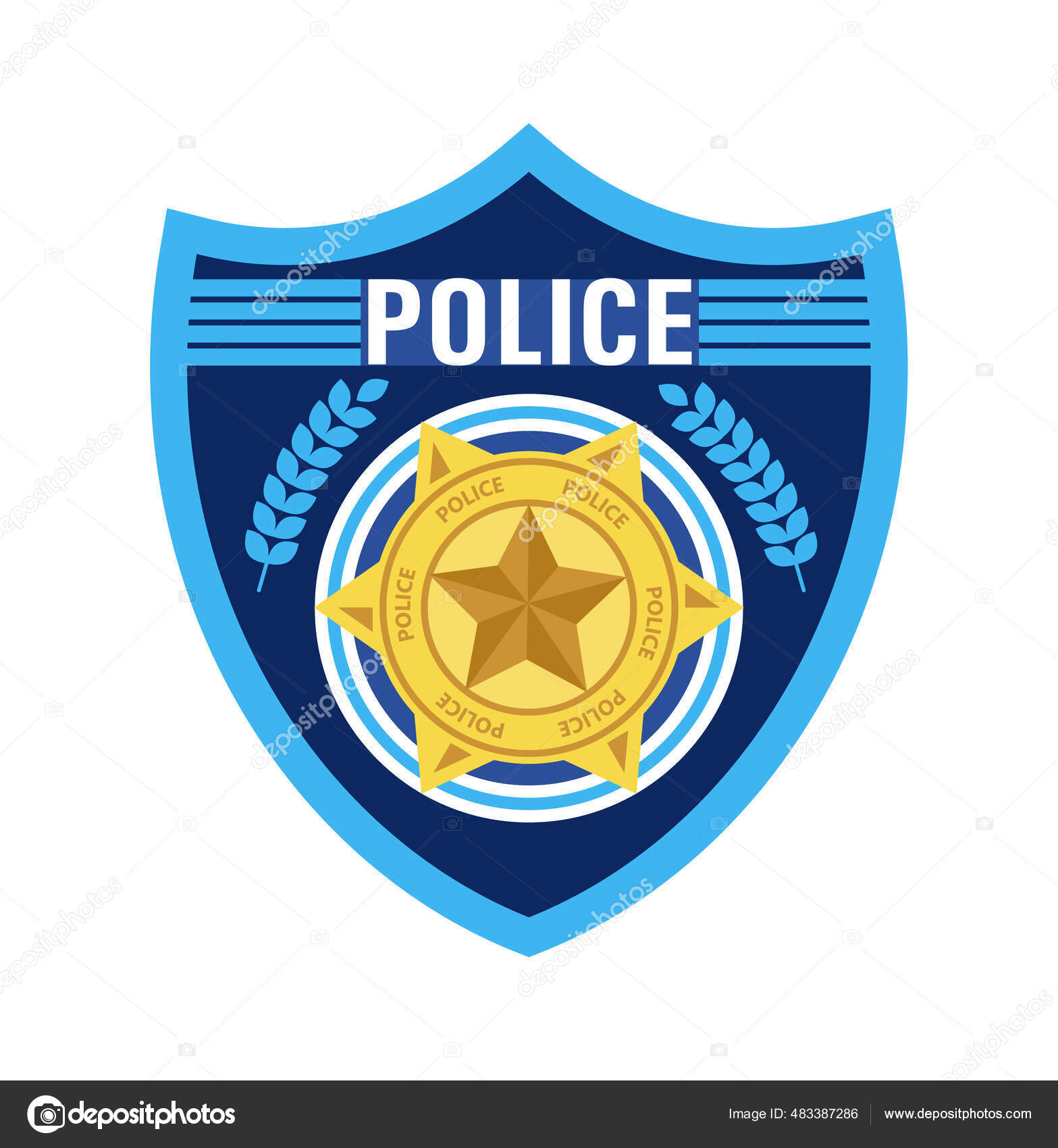 Vetor Distintivo Polícia Xerife Ilustrações Editora Emblemas Aplicação Lei  Para Vetor de ©Artjita 483387286, image size:1567x1700