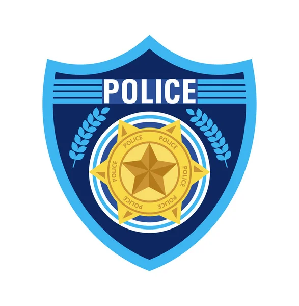 Politie Badge Vector Sheriff Marshal Label Illustraties Legerhandhavingsemblemen Voor Nationale — Stockvector