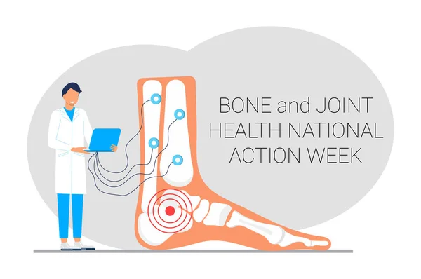Bone Joint Health National Action Week 컨셉트 벡터입니다 류머티즘성 관절염 — 스톡 벡터