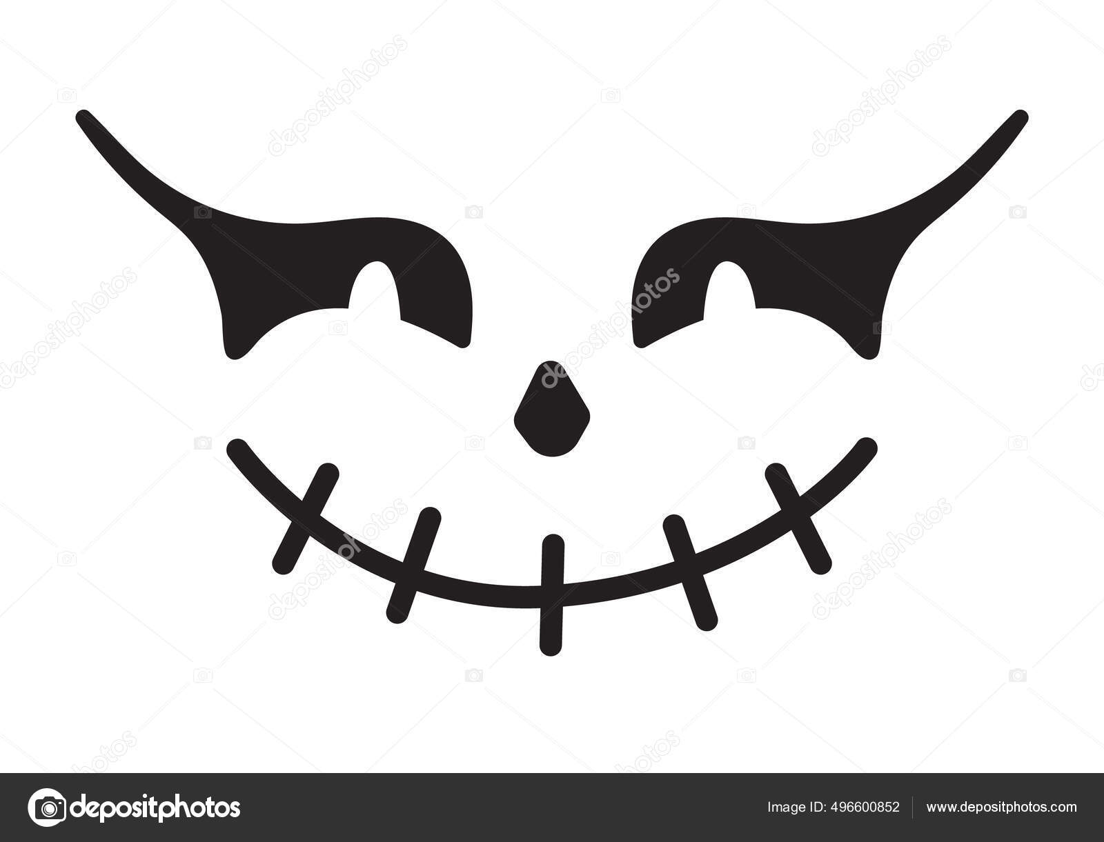 Vetores de Cara De Abóbora De Halloween Assustadora Vector Design